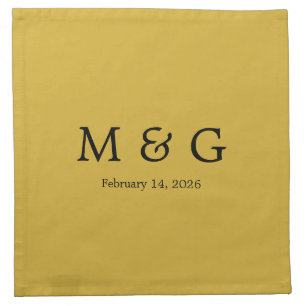 Custom Monogram and Date Personalized Cloth Napkin