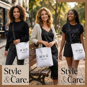 Custom Monogram and Date Personalized Crossbody Bag