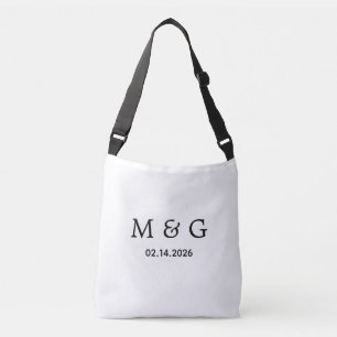 Custom Monogram and Date Personalized Crossbody Bag