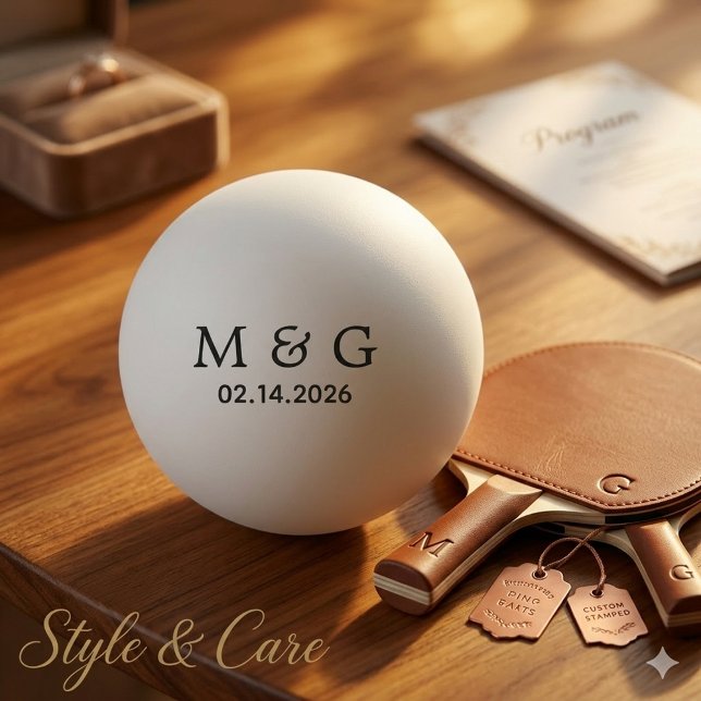 Custom Monogram and Date Personalized Ping Pong Ball (Custom Monogram and Date Personalized Ping Pong Ball)