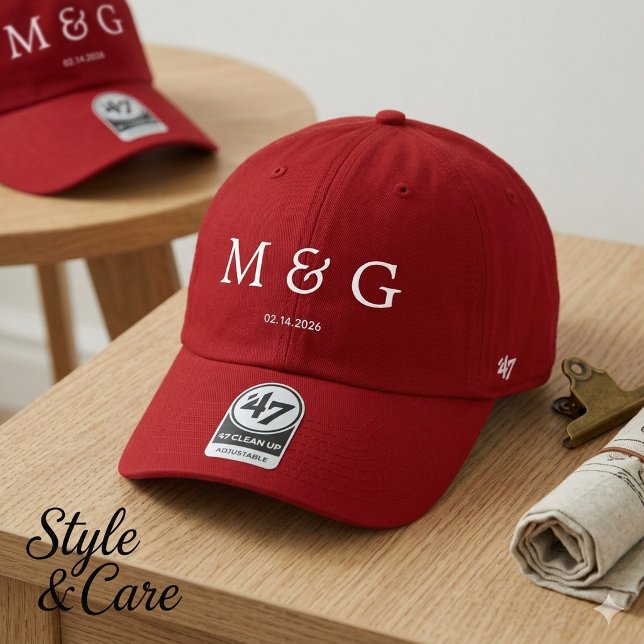 Custom Monogram and Date Personalized Red 47 Brand Hat (Custom Monogram and Date Personalized Red 47 Brand Hat)