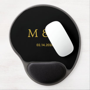 Custom Monogram and Date Personalized Stylish Gel Mouse Pad