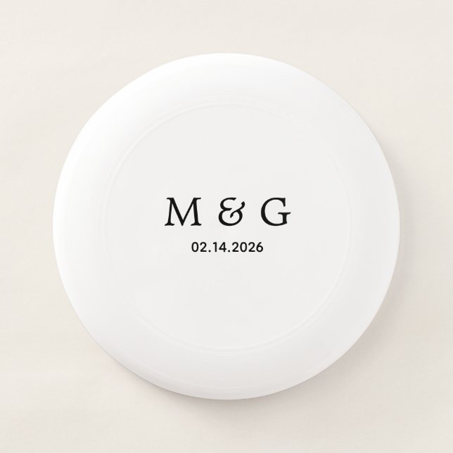 Custom Monogram and Date Personalized Wham-O Frisbee (Front)