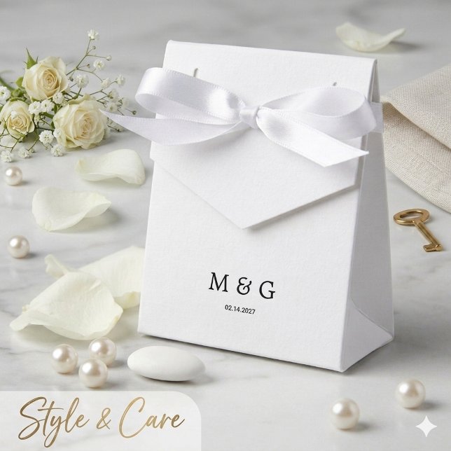 Custom Monogram and Date Symbol of Love Tent Favor Boxes (Custom Monogram and Date Symbol of Love Tent Favor Boxes)