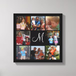 Custom Monogram And Family Color Photo Collage Canvas Print at Zazzle