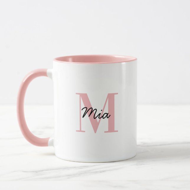 Custom Monogram and Name bold colorful Mug (Left)