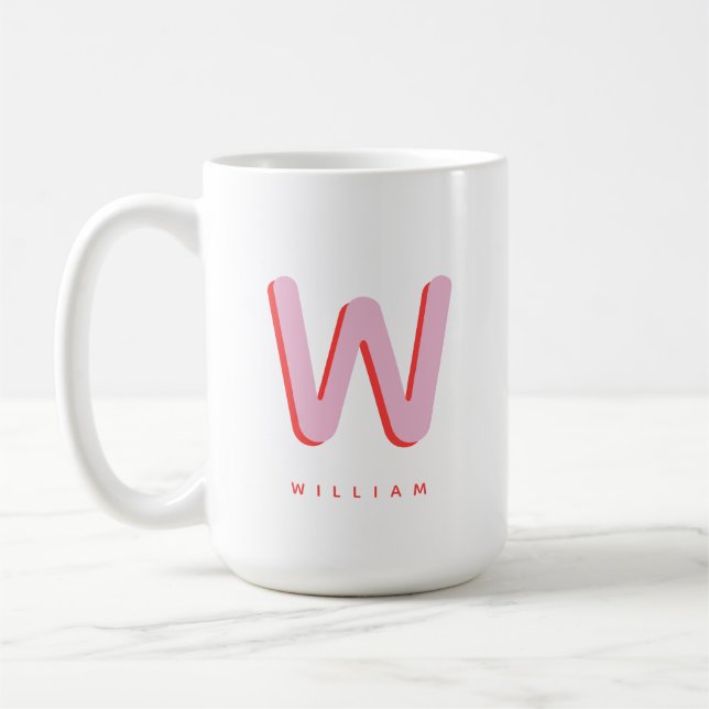 Custom Monogram and Name  Coffee Mug (Left)