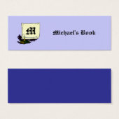 Custom Monogram and Name Vintage Art Mini Bookmark (Front & Back)