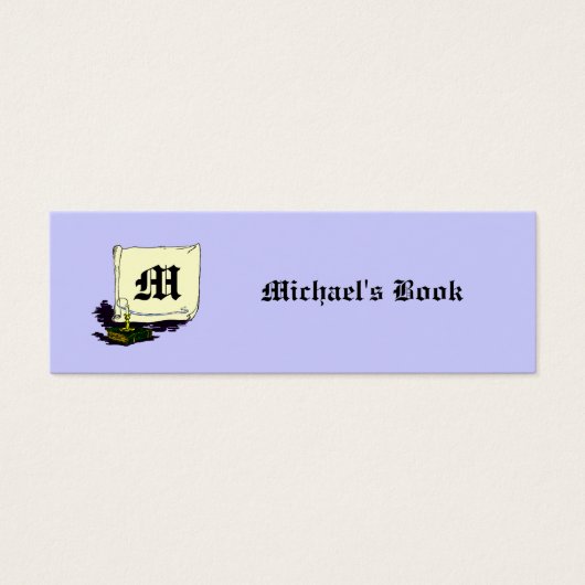 Custom Monogram and Name Vintage Art Mini Bookmark (Front)