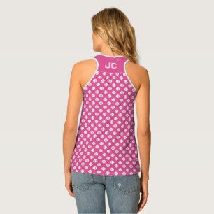 Custom monogram athletic tennis tank top for women