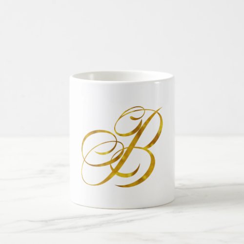 Custom Monogram B Faux Gold Foil Monograms Initial Coffee Mug