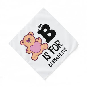 Custom monogram B is for bear funny cute animal Bandana