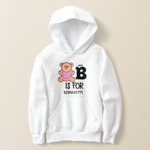 Custom monogram B is for bear funny cute animal Hoodie