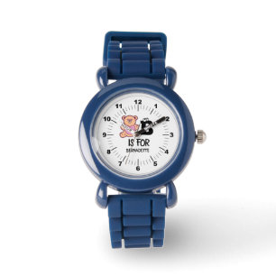 Custom monogram B is for bear funny cute animal Watch