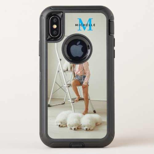 Custom Monogram Baby Dog Photo Apple X11121314 OtterBox Defender iPhone X Case