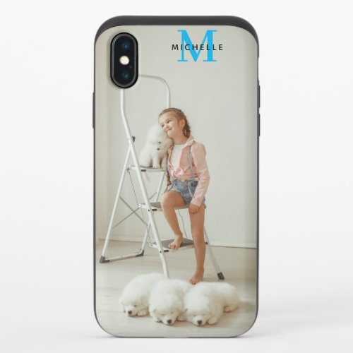 Custom Monogram Baby Dog Photo Apple X11121314 iPhone X Slider Case
