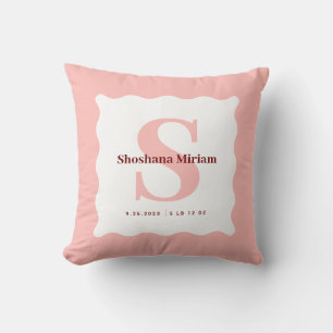 Custom Monogram Baby Stats Nursery Pillow