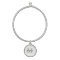 Custom monogram bangle bracelet with round charm