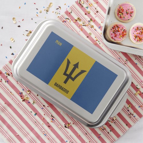 Custom Monogram Barbados Flag Cake Pan