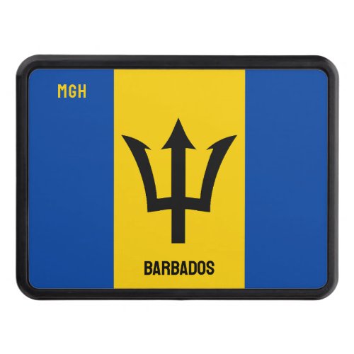 Custom Monogram Barbados Flag Hitch Cover