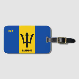 Custom Monogram Barbados Flag Luggage Tag