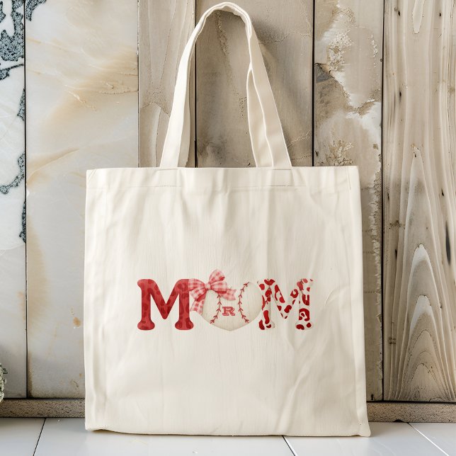 Custom Monogram Baseball Mom Tote Bag (Creator Uploaded)