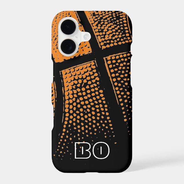Custom monogram basketball Barely There model Case-Mate iPhone Case (Back)