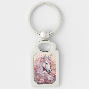 Custom Monogram Beautiful Unicorn Keychain