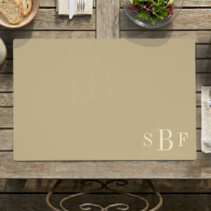 Custom Monogram Beige Quiet Luxury Japandi Dining Placemat