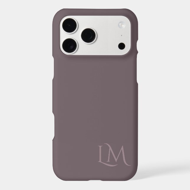 Custom Monogram Berry Taupe  Case-Mate iPhone Case (Back)