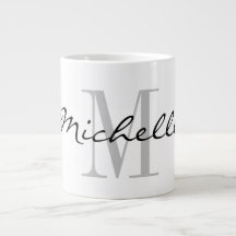 Custom monogram big large giant jumbo mug gift