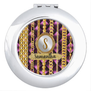 Custom Monogram Birthday Gift Wife, Bride, Friend Compact Mirror