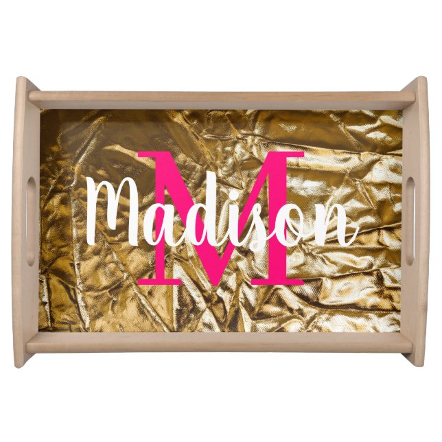 Custom Monogram Birthday Gift Wife, Bride, Friend Serving Tray (Front)