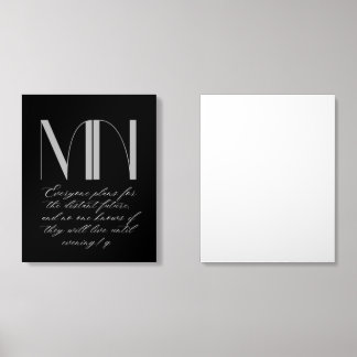 Custom Monogram Black Acrylic Photo Tile - Persona