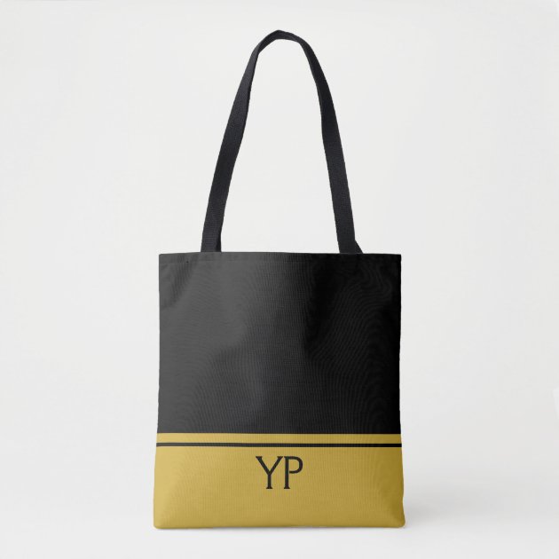 black and gold tote bag