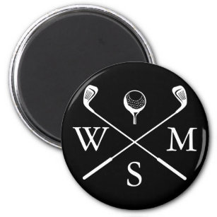 Custom Monogram Black And White Magnet