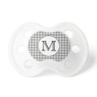 Custom Monogram. Black and White with Gray Check.