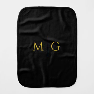 Custom Monogram Black Baby Burp Cloth Design Keeps