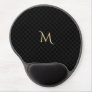 Custom Monogram Black Check Pattern Ergonomic Gel Gel Mouse Pad