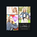 Custom Monogram Black Gray Graduation 2021 Photo Canvas Print<br><div class="desc">Custom Monogram Black Silver Gray Graduation 2021 Photo Canvas Print</div>