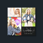 Custom Monogram Black Gray Graduation 2021 Photo Canvas Print<br><div class="desc">Custom Monogram Black Silver Gray Graduation 2021 Photo Canvas Print</div>