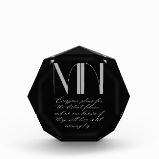 Custom Monogram Black Round Keychain - Personalize Acrylic Award