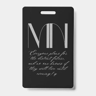 Custom Monogram Black Round Keychain - Personalize Badge