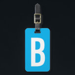 Custom monogram blue acrylic travel luggage tag<br><div class="desc">Custom monogram blue acrylic travel luggage tag. Personalized monogrammed letter tag for suitcases and bags. Initialed modern typography design. Cool gift for traveling men and women. Custom color reversible baggage labels for vacation,  honeymoon,  trip and more.</div>