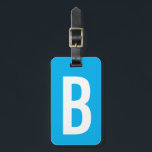 Custom monogram blue acrylic travel luggage tag<br><div class="desc">Custom monogram blue acrylic travel luggage tag. Personalized monogrammed letter tag for suitcases and bags. Initialed modern typography design. Cool gift for traveling men and women. Custom color reversible baggage labels for vacation,  honeymoon,  trip and more.</div>