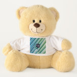 Custom Monogram Blue Green Abstract Large  Teddy Bear