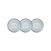 Custom Monogram Blue Striped Golf Ball Marker