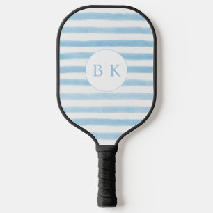 Custom Monogram Blue Striped Pickleball Paddle