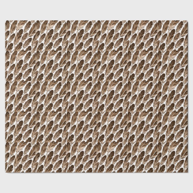 Custom Monogram Boho Wrapping Paper – Brown (Seam)