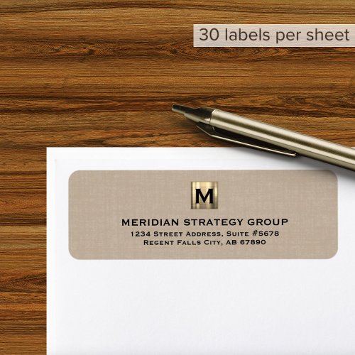 Custom Monogram Branded Return Address Label